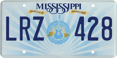 MS license plate LRZ428