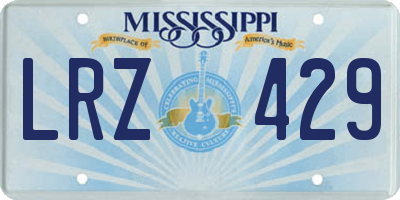 MS license plate LRZ429
