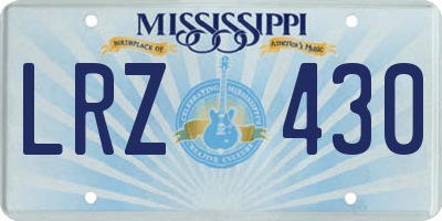 MS license plate LRZ430