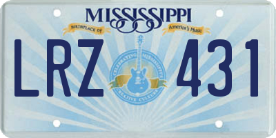 MS license plate LRZ431