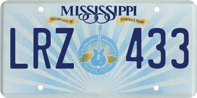 MS license plate LRZ433