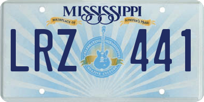 MS license plate LRZ441