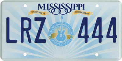 MS license plate LRZ444