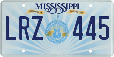 MS license plate LRZ445