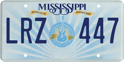MS license plate LRZ447