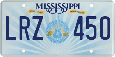 MS license plate LRZ450