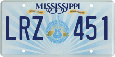 MS license plate LRZ451