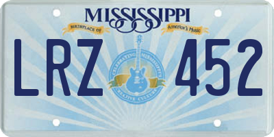 MS license plate LRZ452