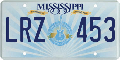 MS license plate LRZ453