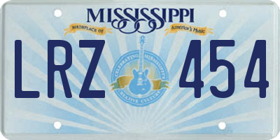 MS license plate LRZ454