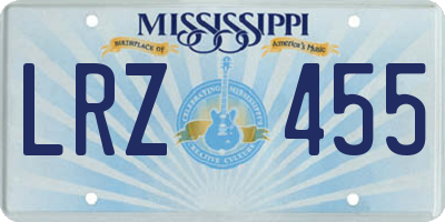 MS license plate LRZ455