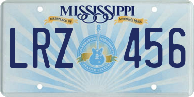 MS license plate LRZ456