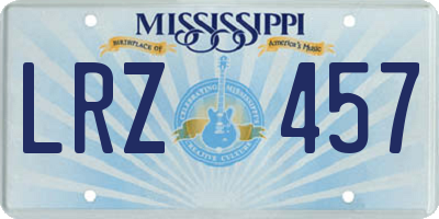 MS license plate LRZ457
