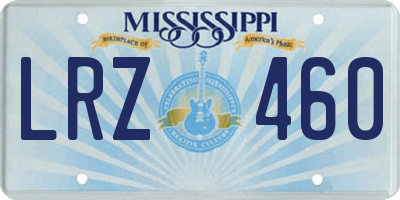 MS license plate LRZ460