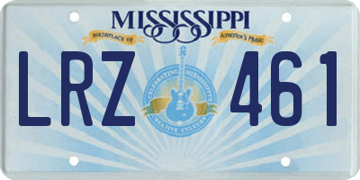 MS license plate LRZ461