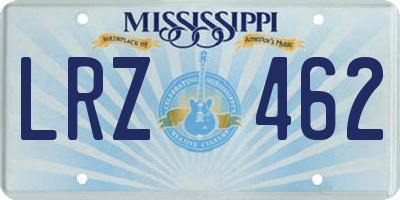 MS license plate LRZ462