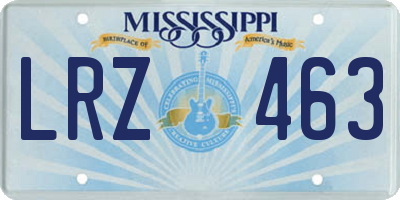MS license plate LRZ463