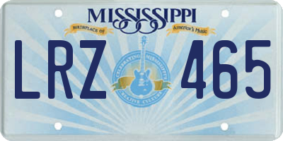 MS license plate LRZ465