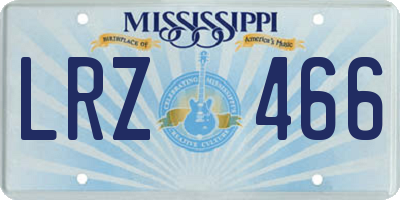 MS license plate LRZ466