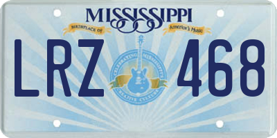MS license plate LRZ468