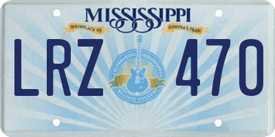 MS license plate LRZ470