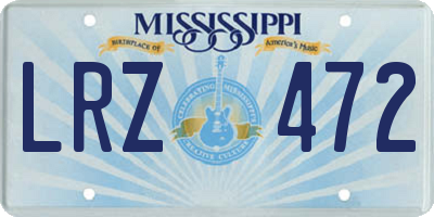MS license plate LRZ472