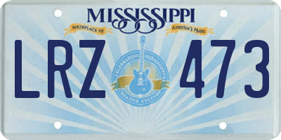 MS license plate LRZ473