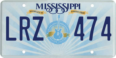 MS license plate LRZ474