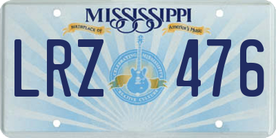 MS license plate LRZ476