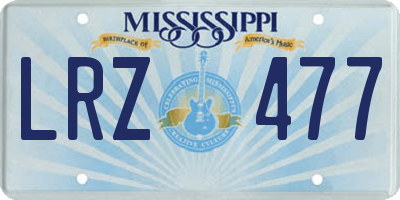 MS license plate LRZ477