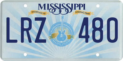 MS license plate LRZ480