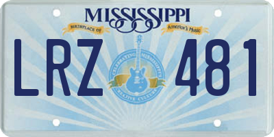 MS license plate LRZ481