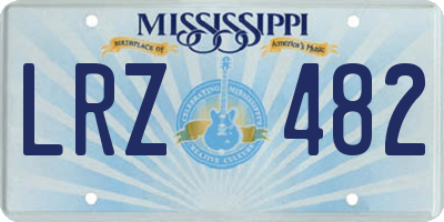 MS license plate LRZ482