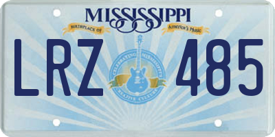 MS license plate LRZ485