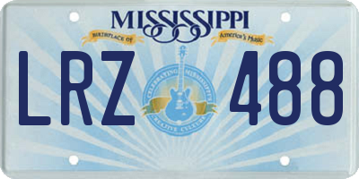 MS license plate LRZ488