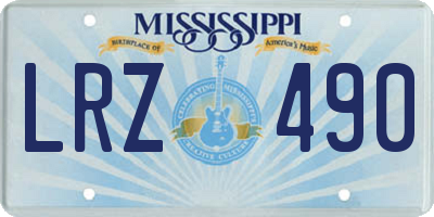 MS license plate LRZ490