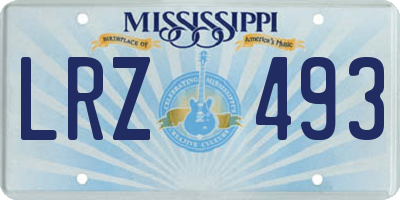 MS license plate LRZ493