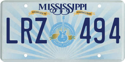 MS license plate LRZ494