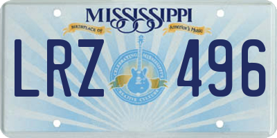 MS license plate LRZ496