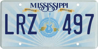 MS license plate LRZ497