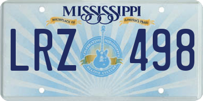 MS license plate LRZ498