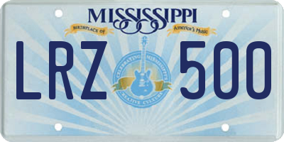MS license plate LRZ500