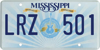 MS license plate LRZ501