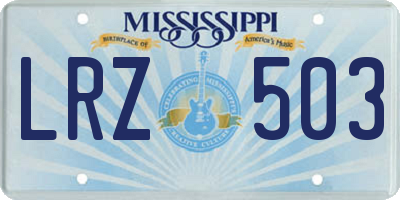 MS license plate LRZ503