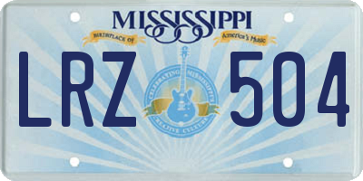 MS license plate LRZ504