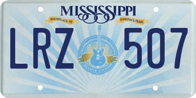 MS license plate LRZ507