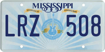 MS license plate LRZ508