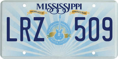 MS license plate LRZ509