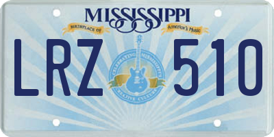 MS license plate LRZ510