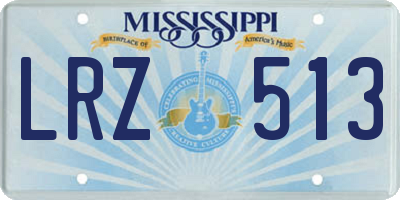 MS license plate LRZ513